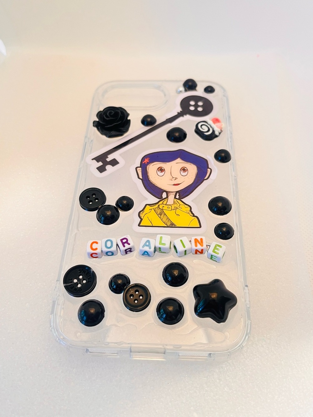 Hand Crafted Resin Coraline Phone Case with Black Accents - Picture 4 of 10